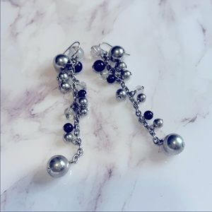 ASOS Silver beaded earrings with black, silver and clear beads